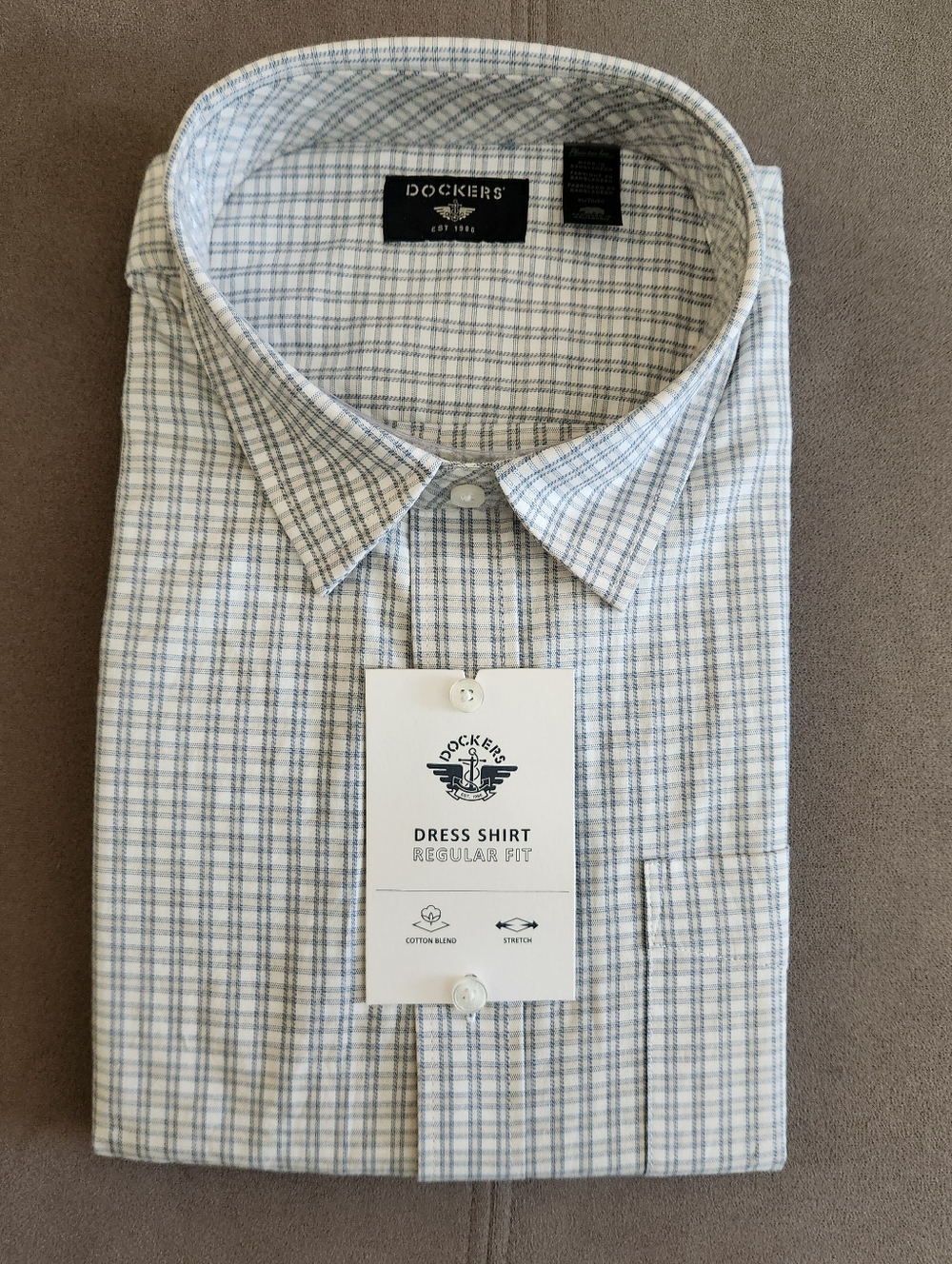 Dockers Men's Long Sleeve Button-Up Shirt Regular Fit -BEIGE -XL **NEW - Picture 3 of 9